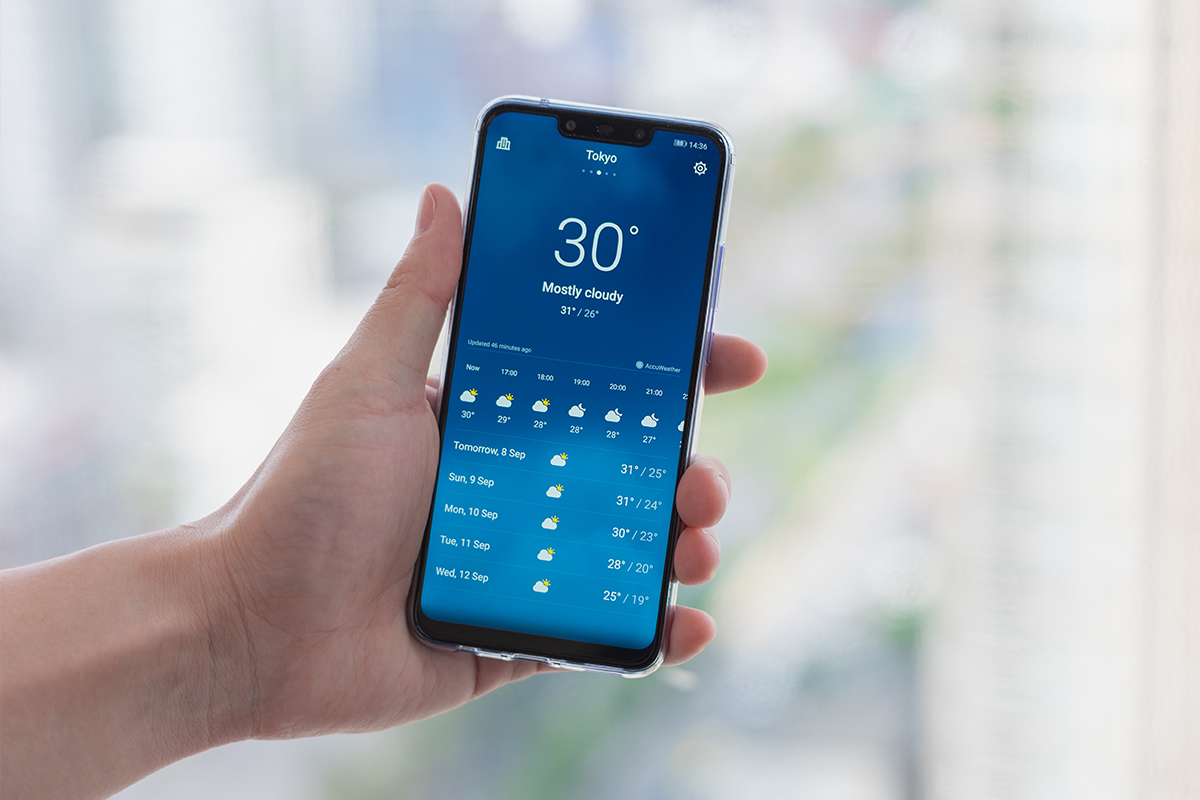 Weather forecast on the phone