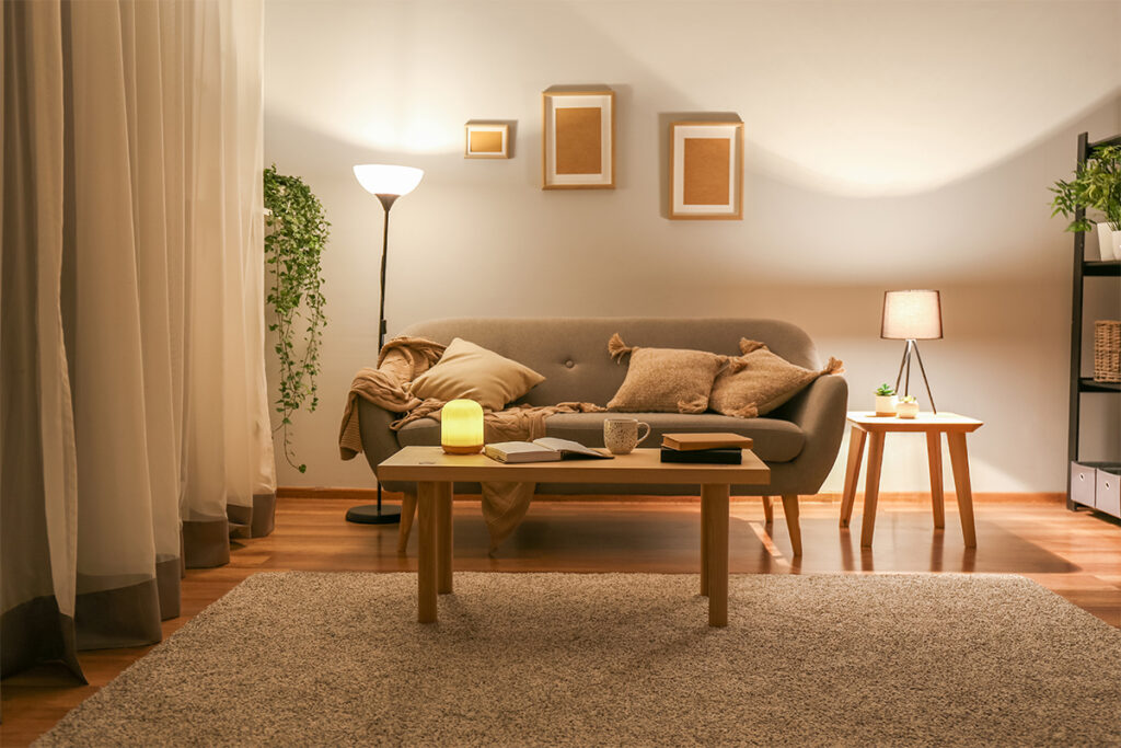 Rugmaker_Blog-Piece-SideImages_Stylish interior of living room at night