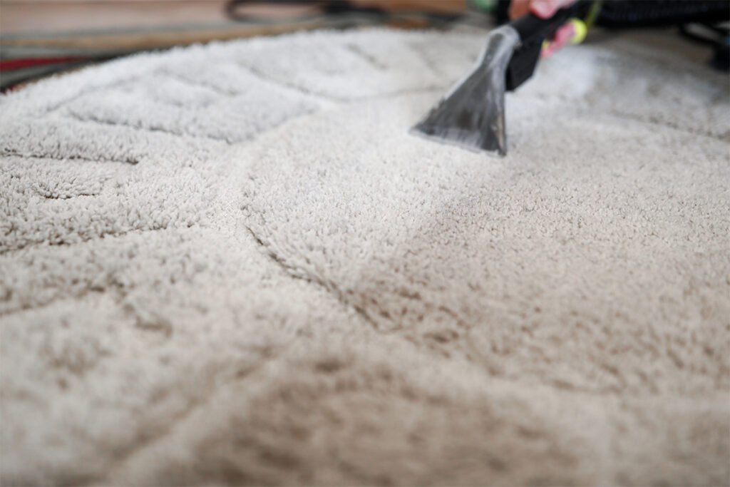Rugmaker_Blog-Piece-SideImages_Male housekeeper arm cleaning carpet with washing vacuum cleaner closeup
