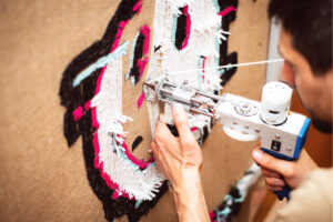 Rugmaker_Blog-Piece-SideImages_The process of making tufting carpet smile handmade to order at home