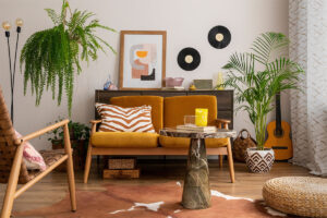 Rugmaker_Blog-Piece_Vintage and cozy space of dining room with mock up poster frame