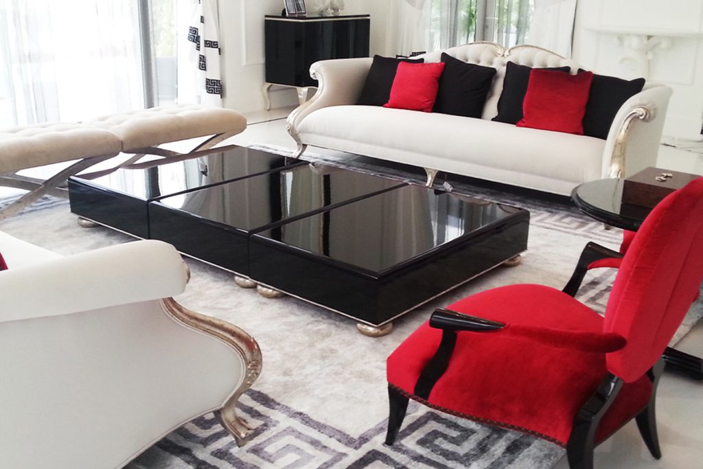 Rugmaker_Blog-Piece_Creative composition of living room interior with sofa, coffee table, rug